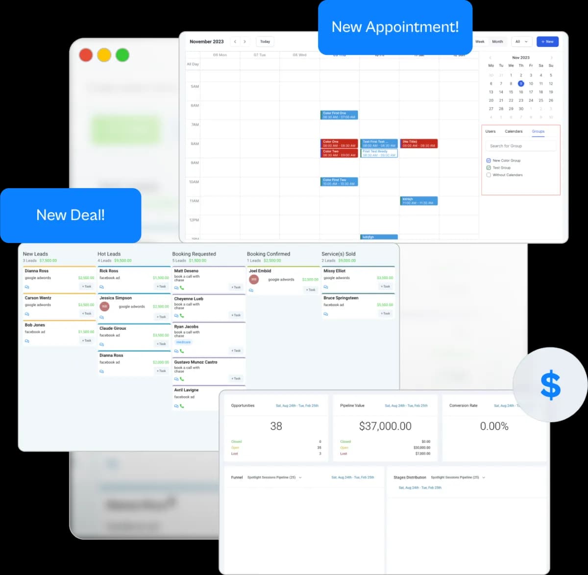 Carasant CRM pipeline with smart deal stages